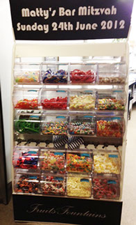 Kosher Pick n Mix Stand at Bar Mitzvah by Delicious Fruits and Fountains